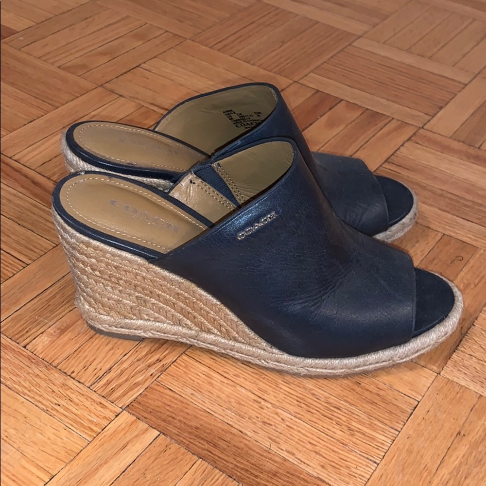 Coach Espadrille Wedges in Navy